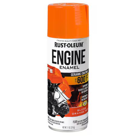 Rust-Oleum 366433 Automotive 600 Degrees F Engine Enamel Spray, Orange Red,