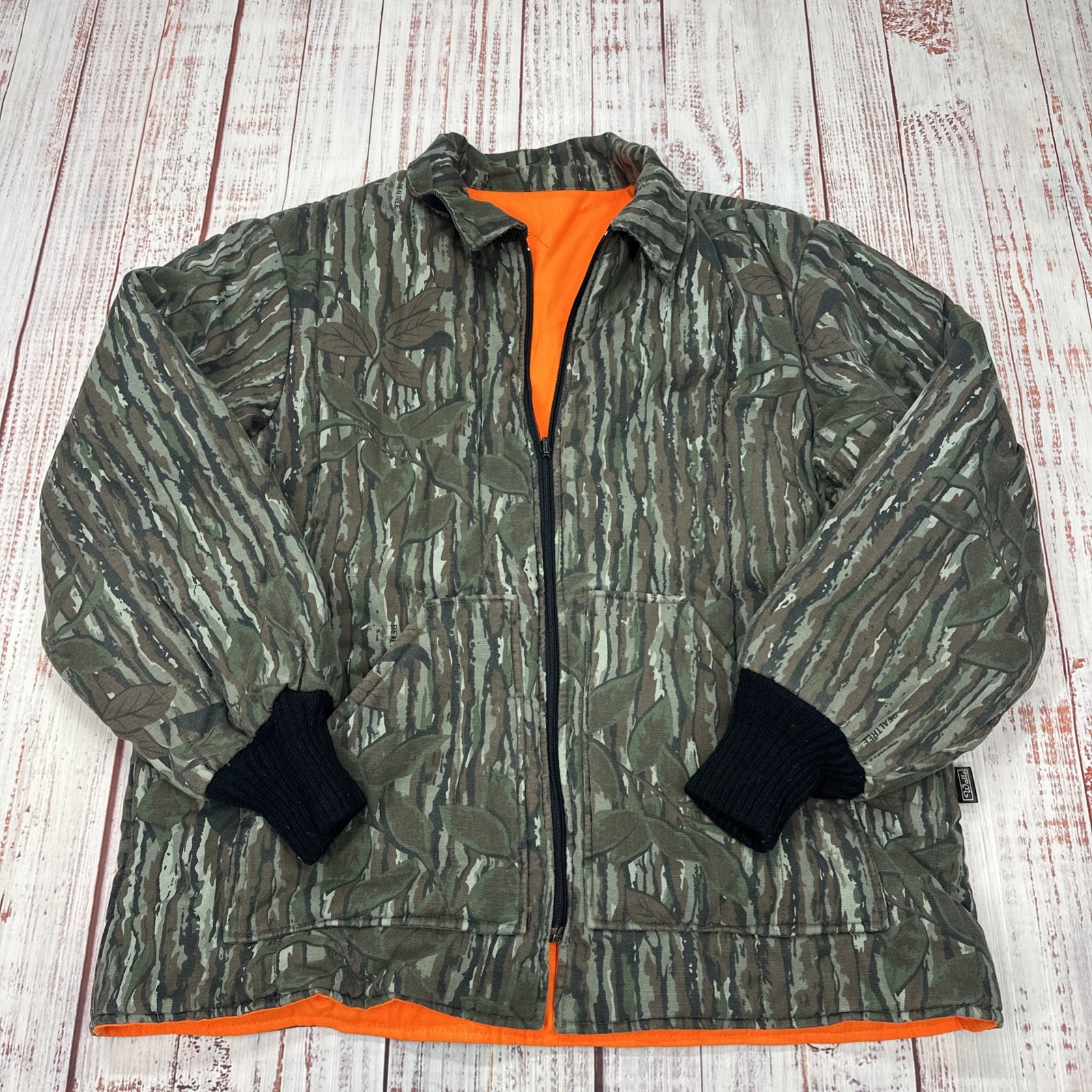 Vintage Walls Reversible Camo/Orange Jacket Mens Large Regular Realtree Hunting