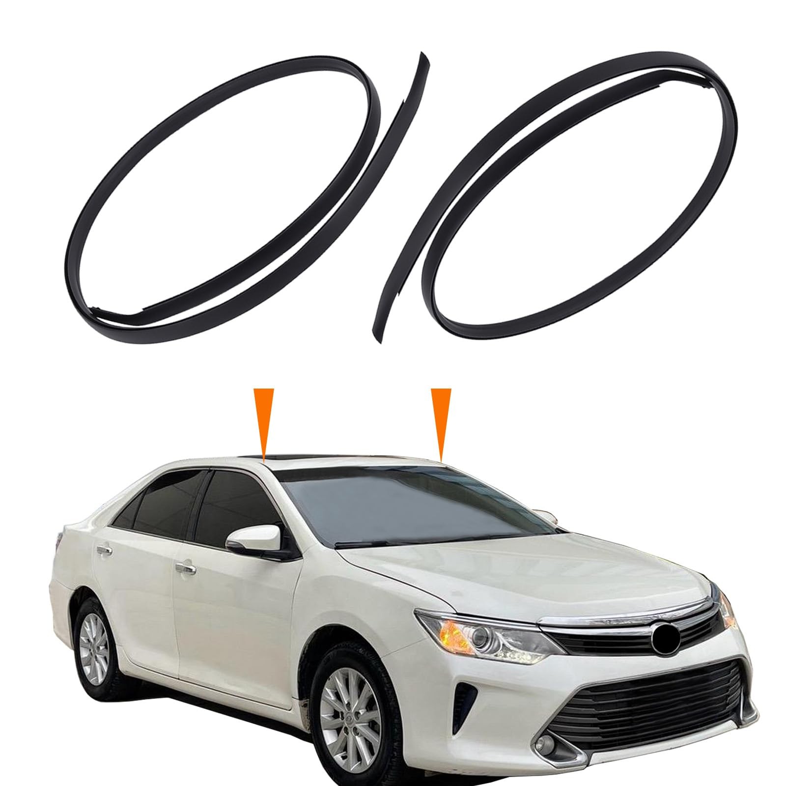 MIYIMORE 2Pcs Roof Drip Molding Weatherstrip Fit for Toyota Camry Black