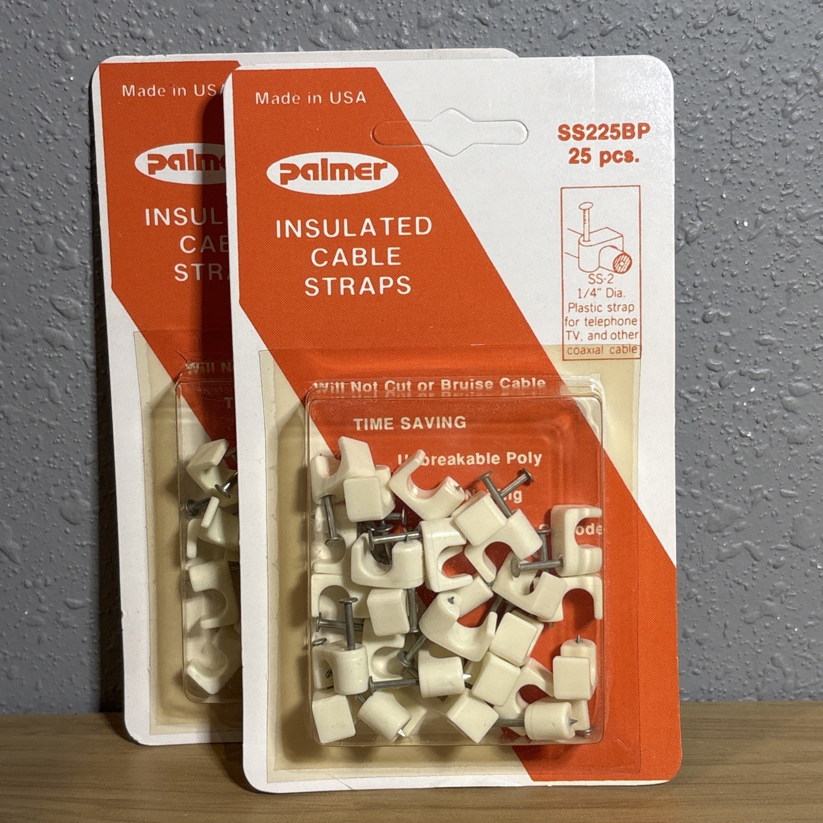 Palmer Insulated Plastic Cable Strap 1/4" SS-2 (SS225BP) 25 pcs Each Pack 2 Pack