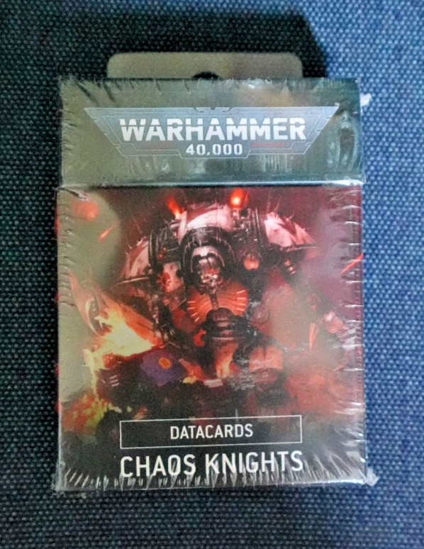 Warhammer 40k Chaos Knights Data Cards (New)