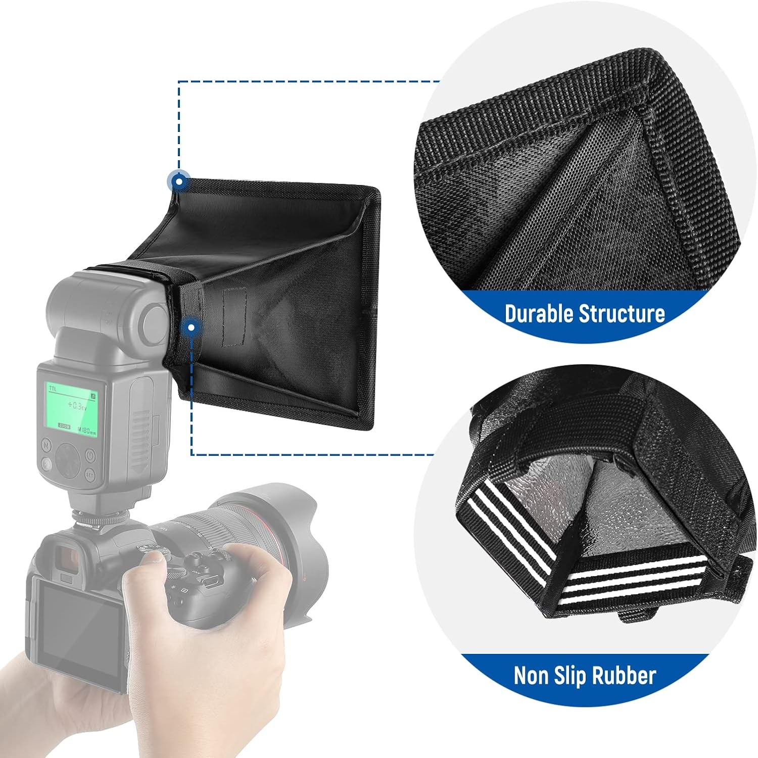 NEEWER Flash Diffuser Light Softbox 6" x 5", Universal, Collapsible with Storage