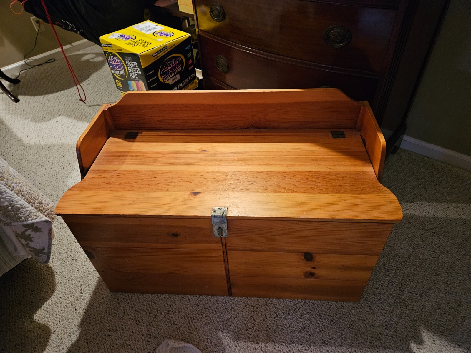 Classic Wood Hope Chest Decorative Storage Lockable  34" w X 16" D PICK UP ONLY