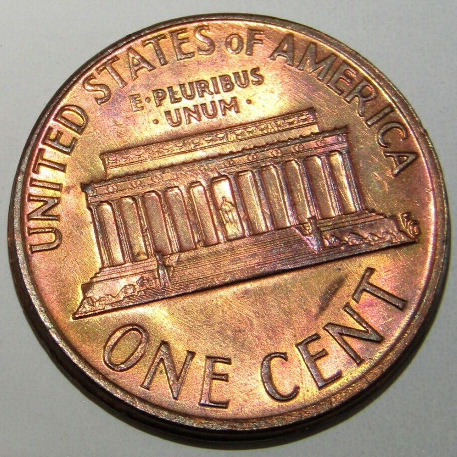 1973-D LINCOLN Cent tilted partial out of collar ERROR BU RD