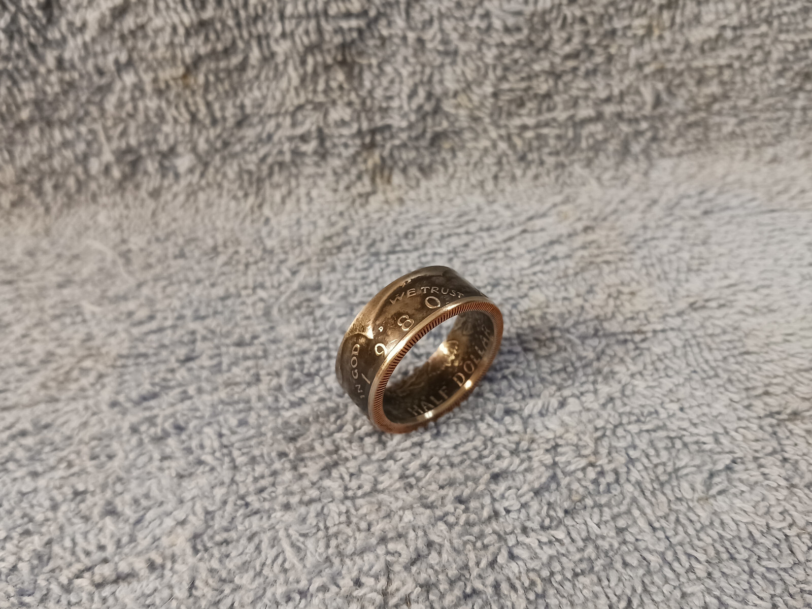1980  Kennedy Half Dollars  size 12  coin ring  handmade mixed metals (A)