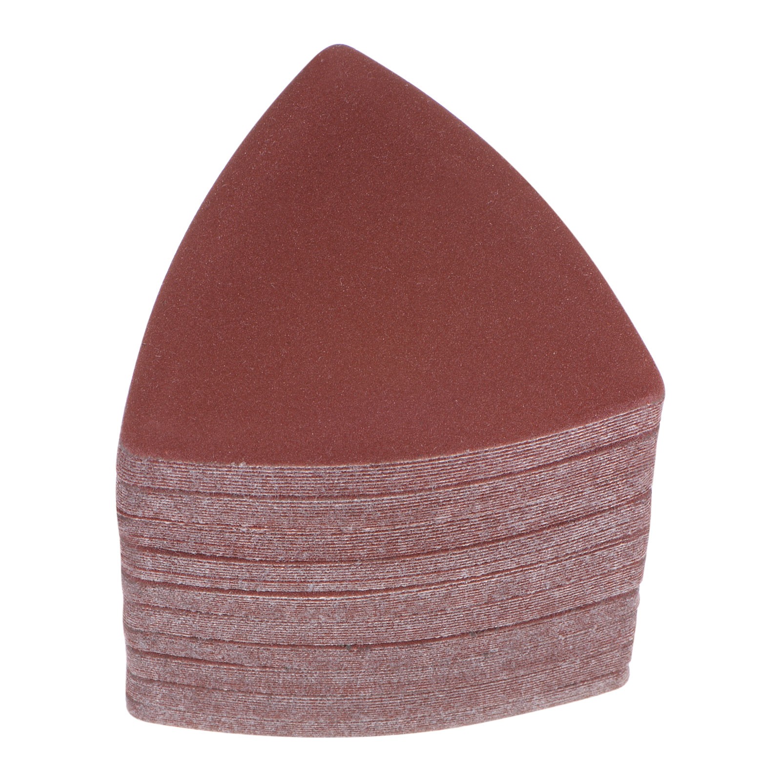100pcs 320 Grits 80mm Aluminum Oxide Triangular Hook & Loop Sandpapers Pads