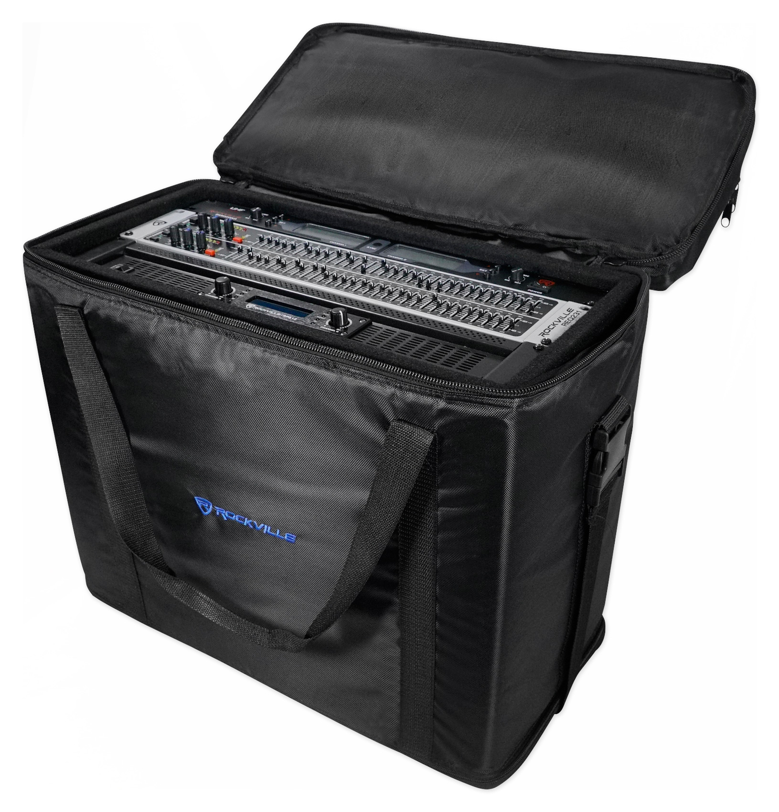Rockville RRB55 5U Rack Bag Double-Sided Case with 16" Depth + Shoulder Strap