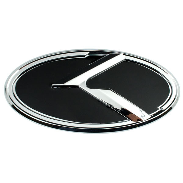 CHROME BLACK K LARGE EMBLEM BADGE FOR KIA TRUNK OR HOOD