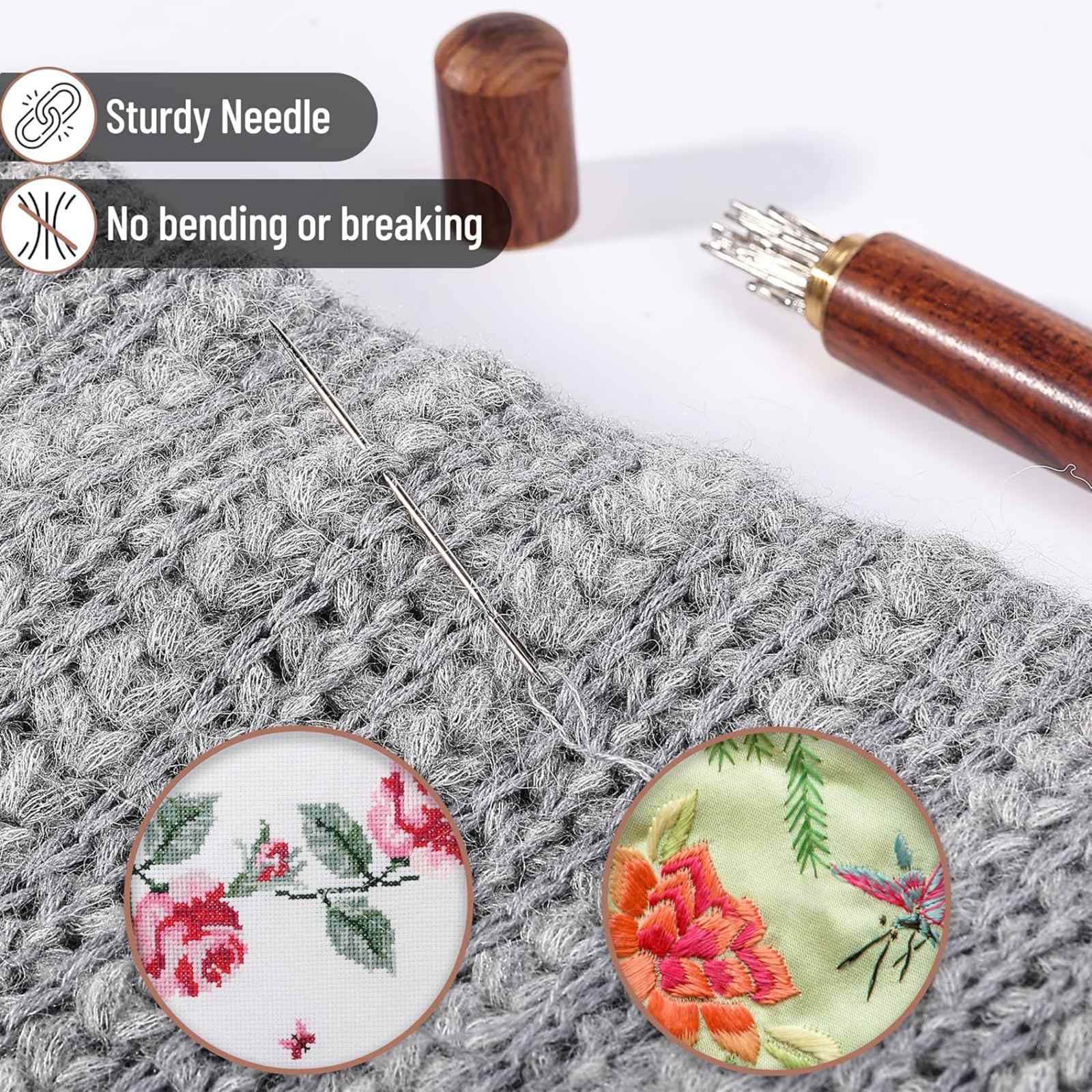 25Pcs Large Eye Needles Stitching Needle Hand Sewing Embroidery Needle With Case