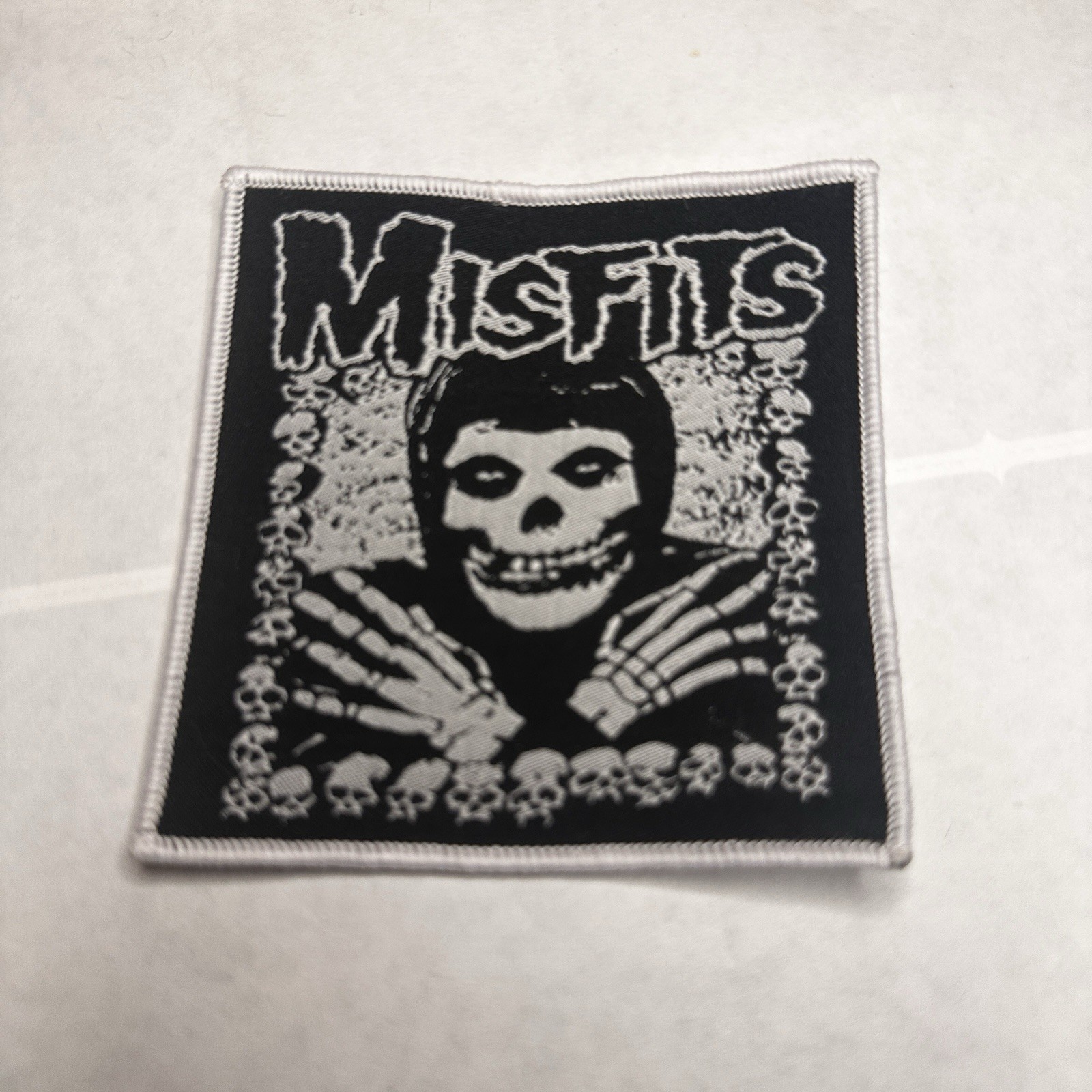 MISFITS, CRIMSON GHOST, WHITE BORDER, 4X4 INCHES, WOVEN PATCH