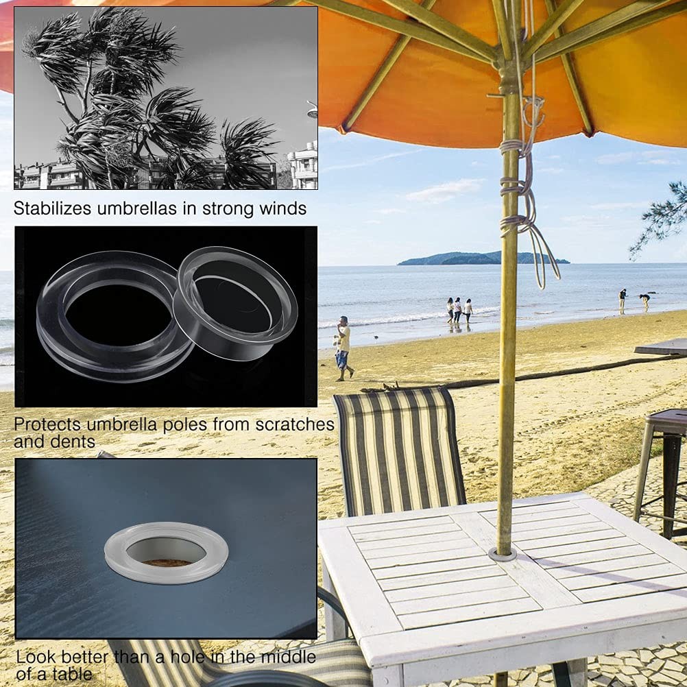 Prudiut 2" Silicone Patio Table Umbrella Hole Ring Plug & Cap Set (2-Pack)