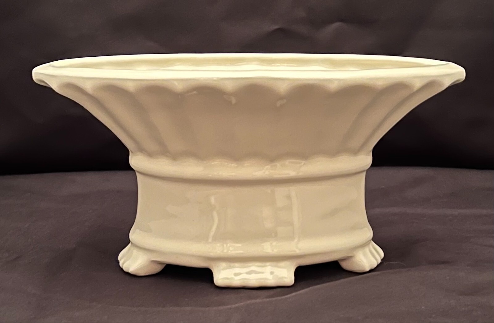 Haeger - White pottery planter - (Macomb, IL)