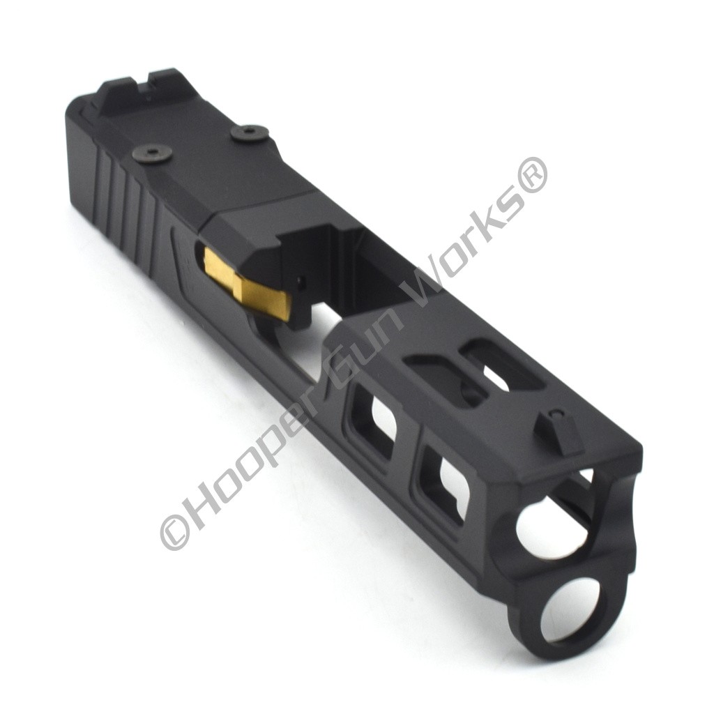 Completed Elite RMR slide for Glock 26, G26 - Black with Sights