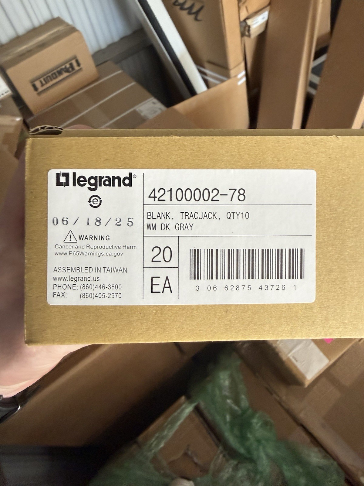 Legrand 42100002-78 TracJack Blank Jack, Dark Gray, Universal, 10 Pc