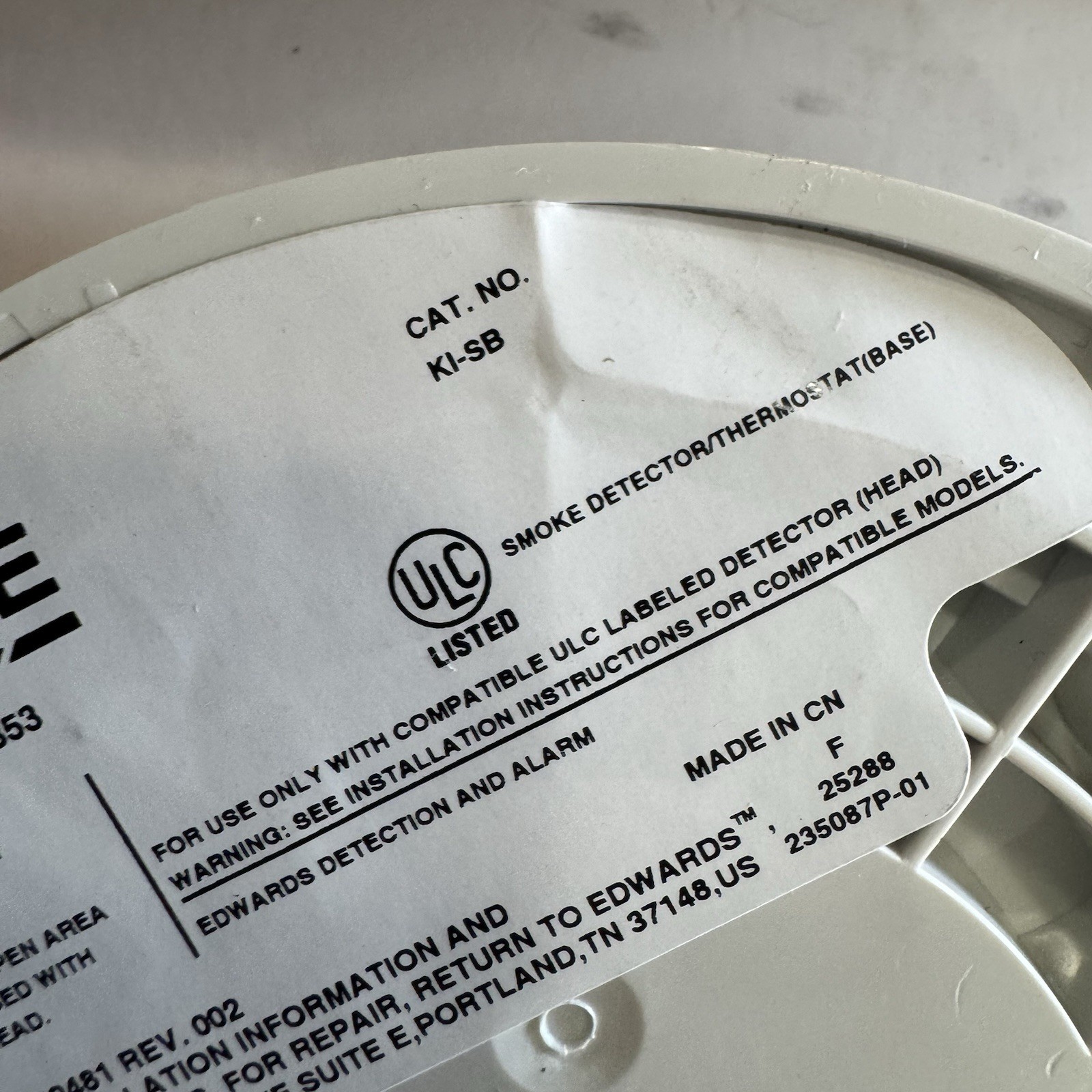Kidde KI-SB Detector Mounting Base Standard New E42