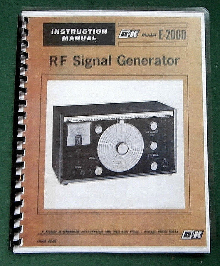 B&K 3050 Sine Wave Generator Instruction Manual: Comb bound & Protective Covers