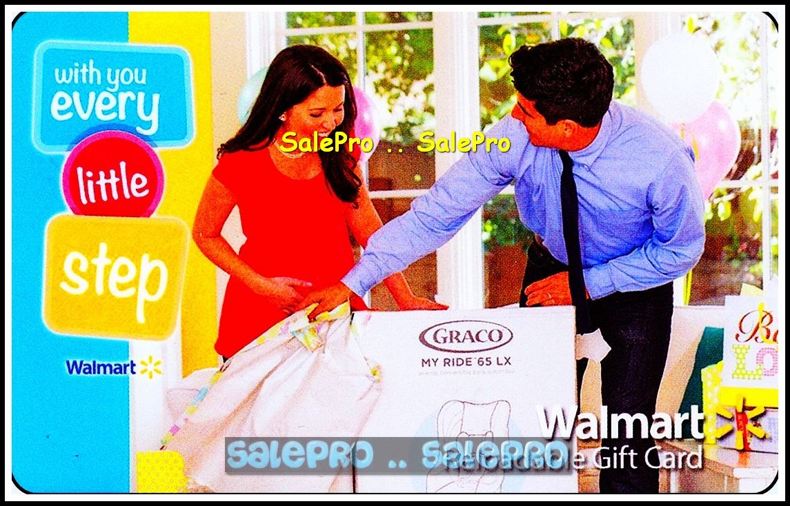 WALMART 2015 USA CHILD CAR SEAT BABY SHOWER HUSBAND & WIFE COLLECTIBLE GIFT CARD