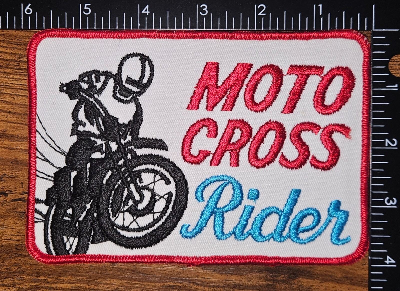 Moto Cross Rider Vintage Large Motorcycle Jacket Sew On Patch