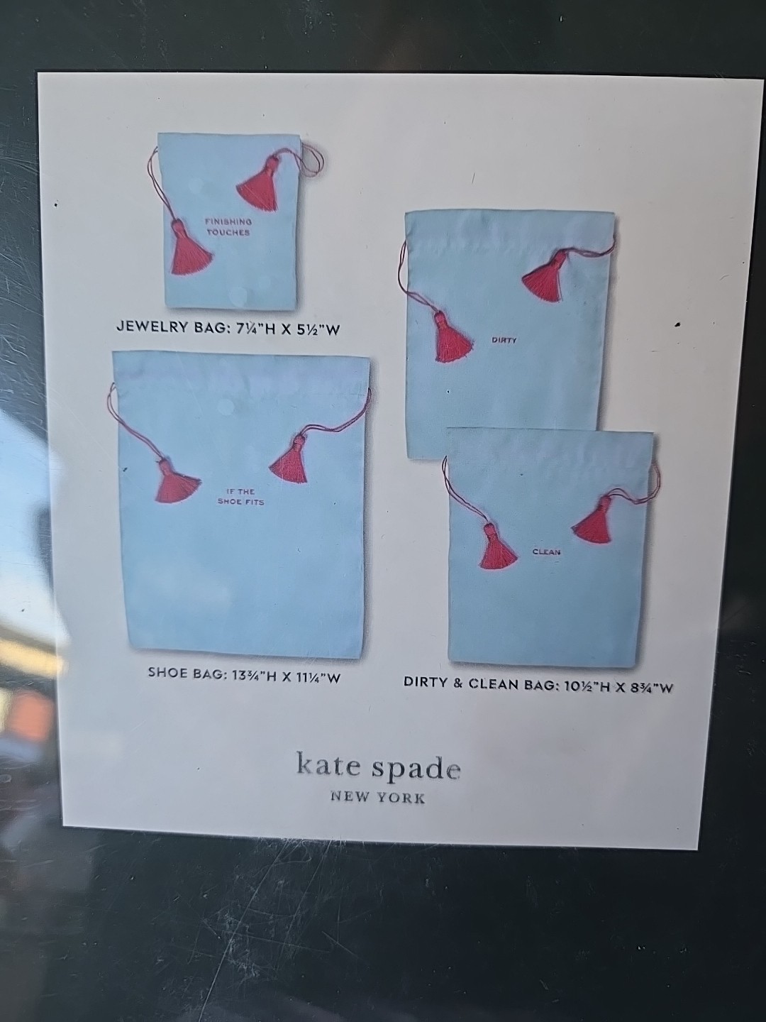 Kate Spade Travel Bag Set - If The Shoe Fits 4 Pc Shoe Jewelry Dirty Clean New