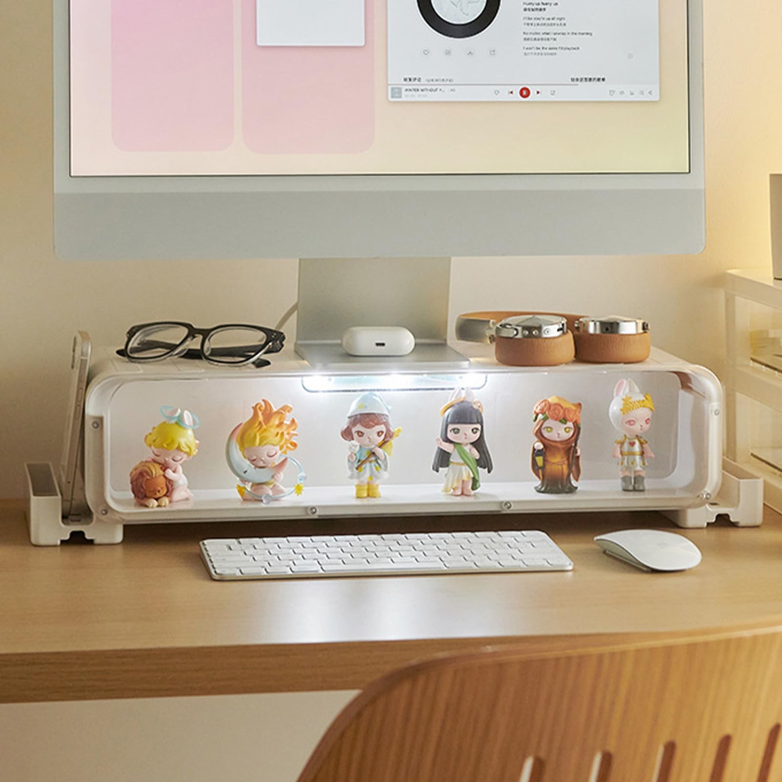 Monitor Stand Riser, Computer Monitor Stand with Drawer and Display Minifigur...