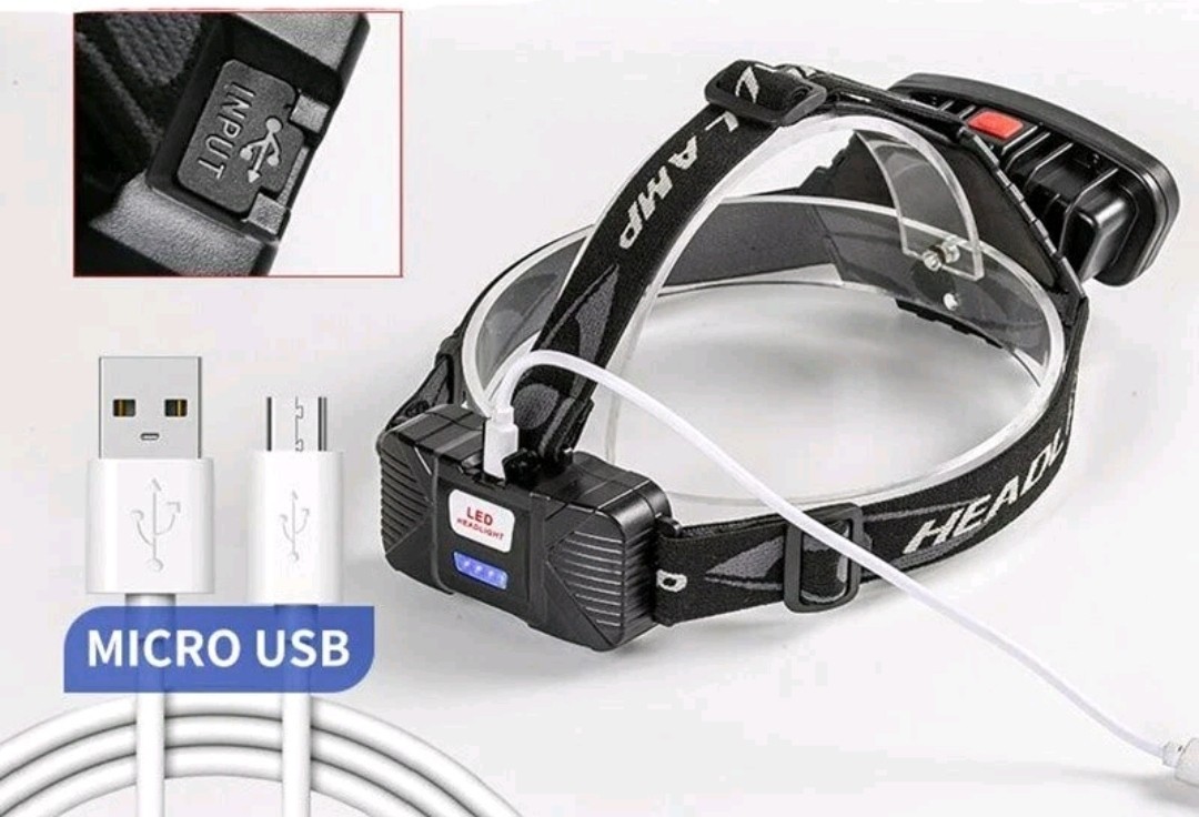 USB rechargeable COB LED headlamp Headlight 18650 Front Head Light Lamp Torch