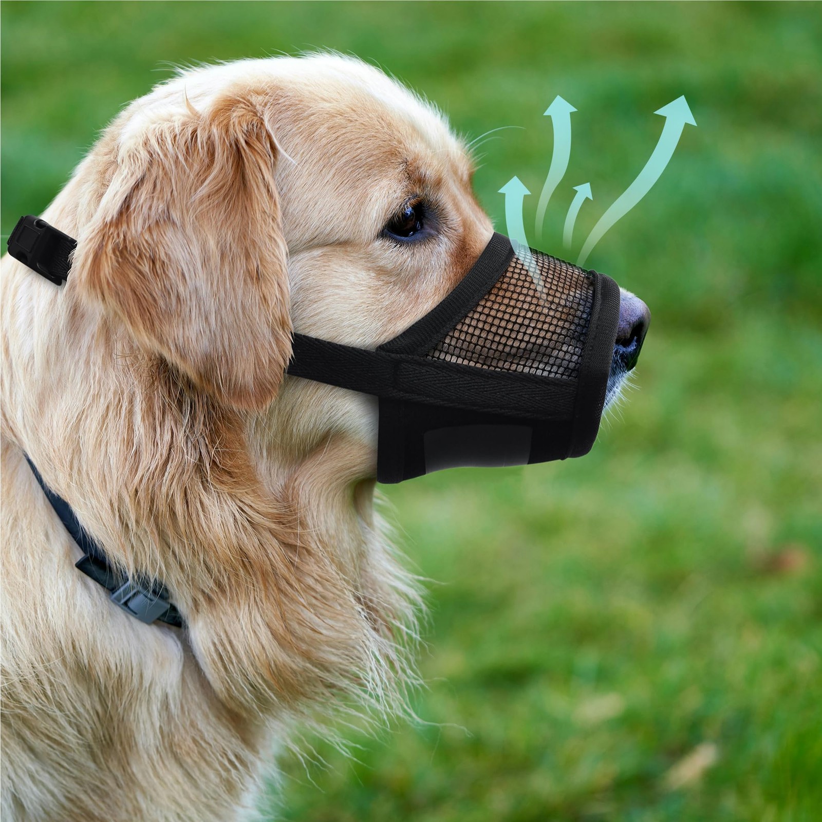 Extra Large Dog Muzzle Air Mesh Biting Barking Chewing Prevent Adjustable