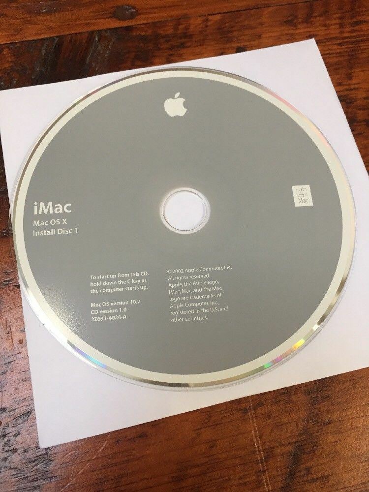 Macintosh iMac OS X 10 Jaguar v10.2 Mac Install Restore Software CDs Discs 2002