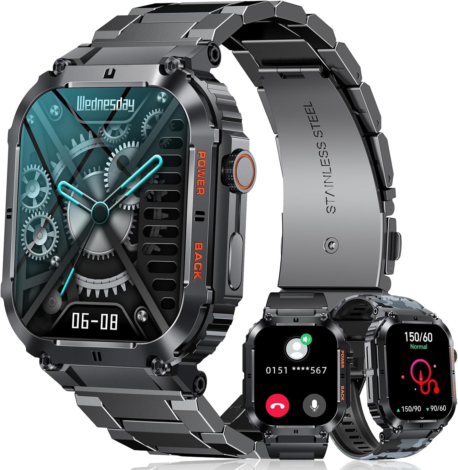 Smart Watch Men with Phone Function Bluetooth WiFi Waterproof Sleep Tracker