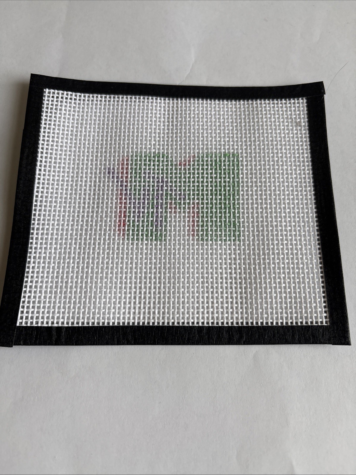 Handmade needlepoint cross stitch canvas 6"90's Theme beginner friendly 13 Mesh