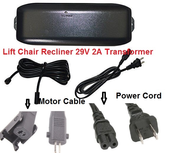 Okin Ashley Electric Lift Chair Recliner Transformer Power Supply 29V 2A w Cords