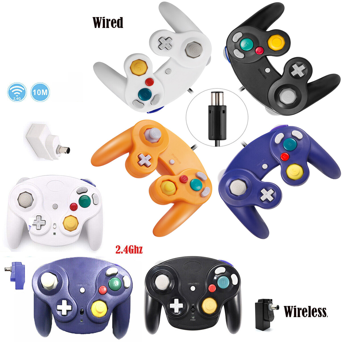 For Gamecube Classic GC NGC,Wireless Game Controller W/ Adapter /Wired Gamepad