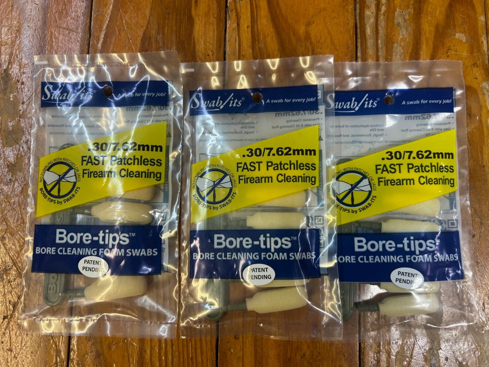 3 Packs of Swab its Bore Tips 30 cal.