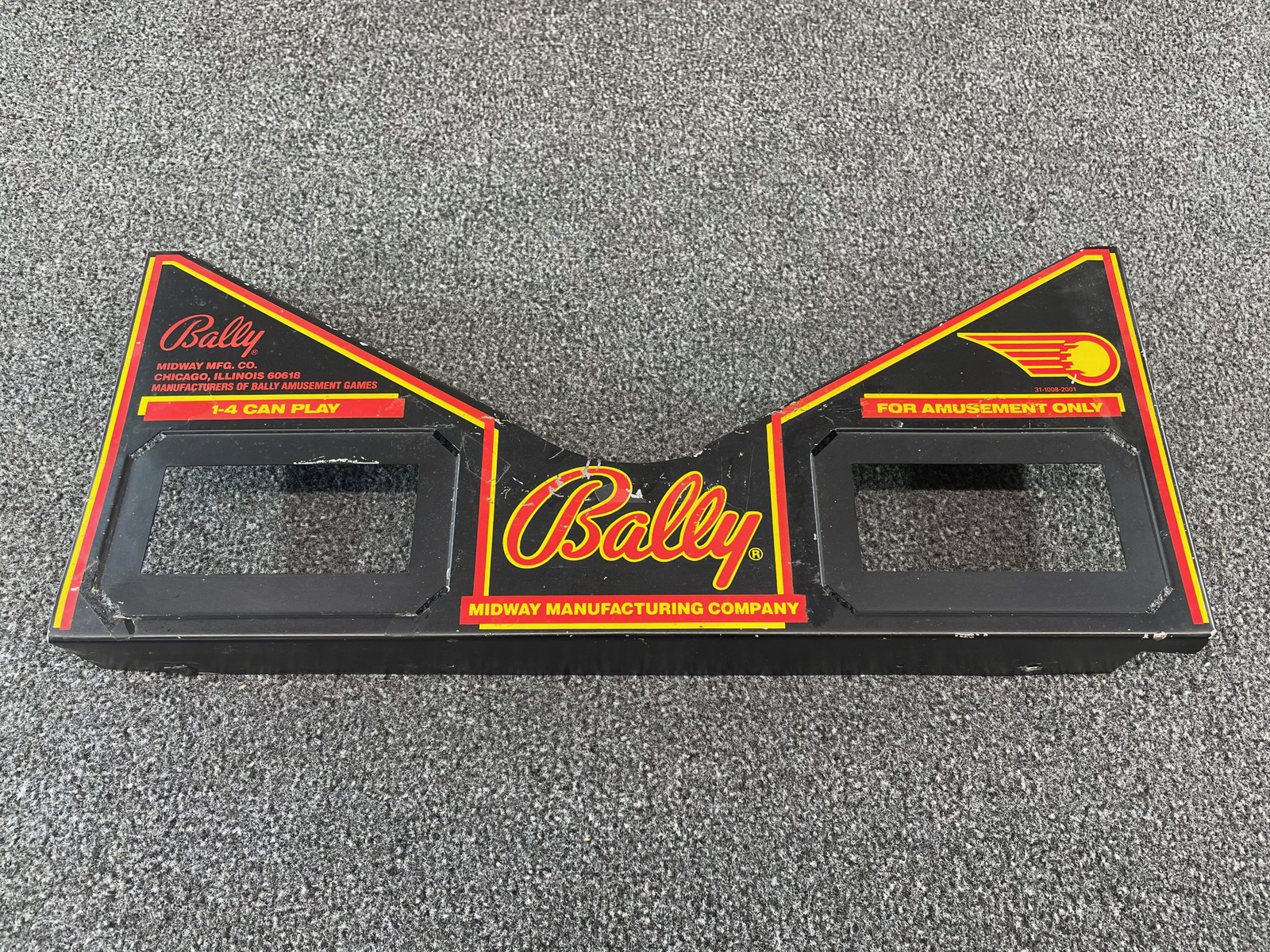 Bally Truck Stop Pinball Machine Playfield Metal Apron Instruction Card Holder