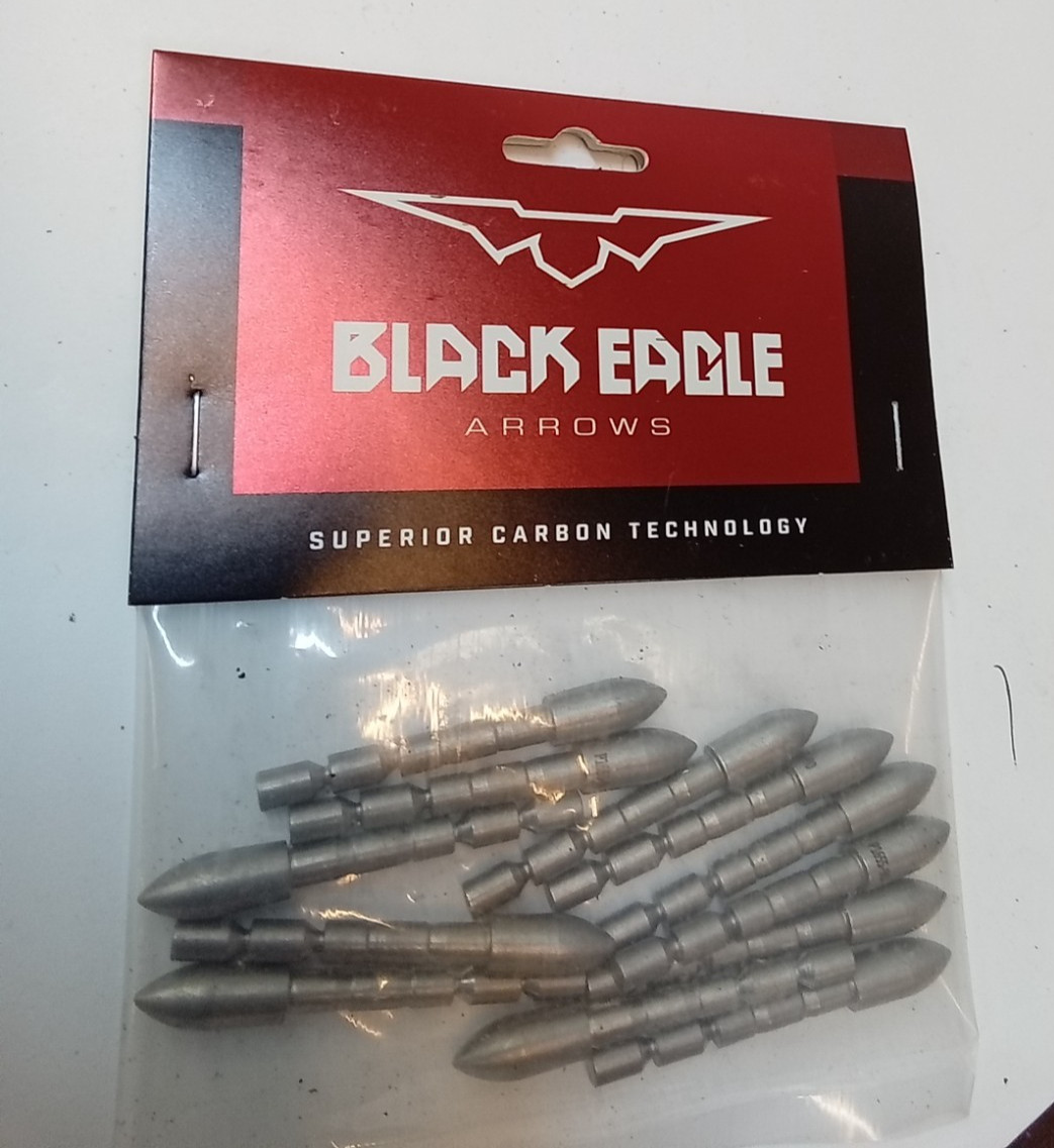 Lot of 12 Black Eagle Arrows Intrepid 70-90 Grain Target Points 500-700 Spine
