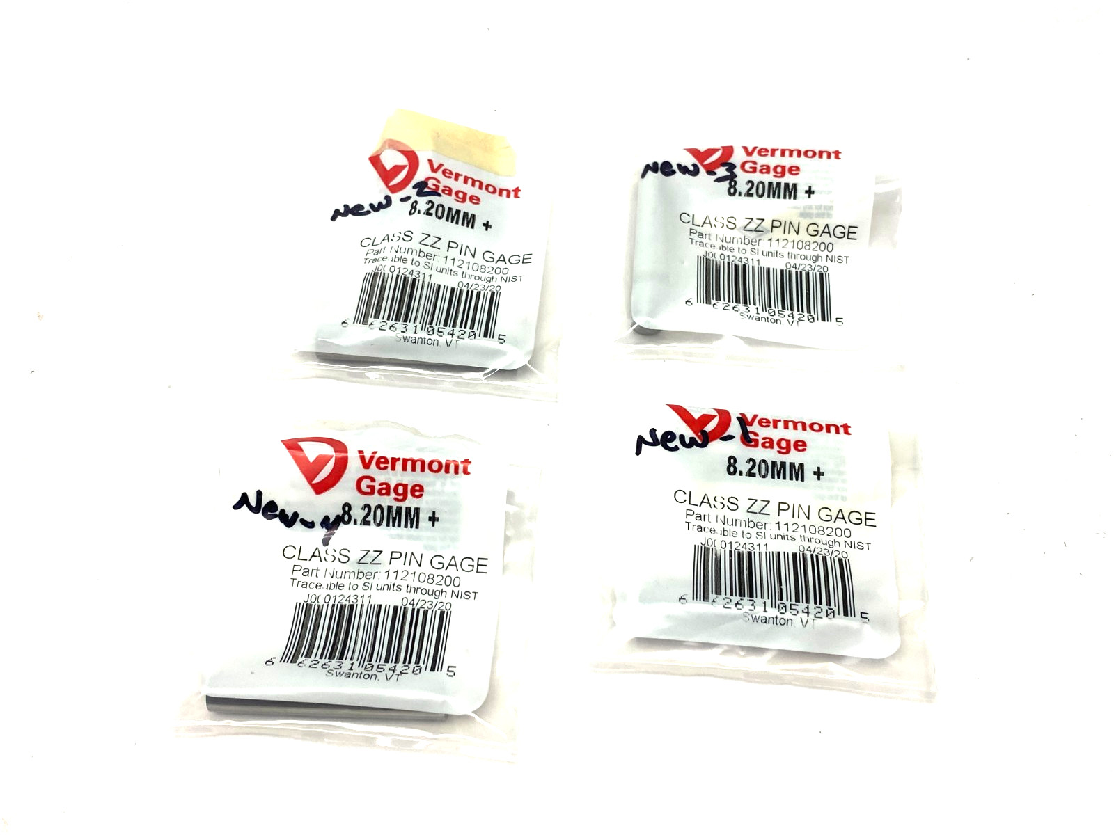 Vermont Gage 112108200 Class ZZ Plus Pin Gage LOT OF 4