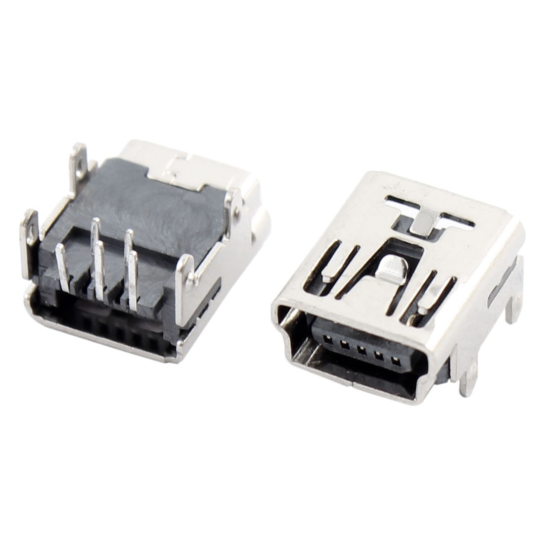 5 x Mini USB Type B Female Socket 5-Pin Right Angle DIP Jack Connector