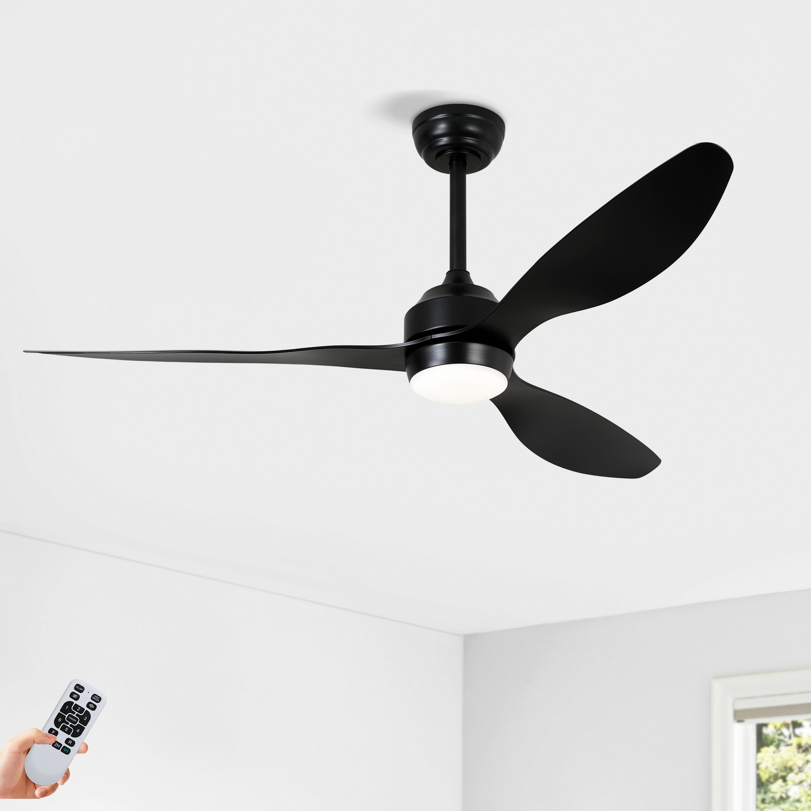 52"Ceiling Fan Lights Quiet DC Motor 3 ABS Blade Ceiling Fans 6 Speed Levels