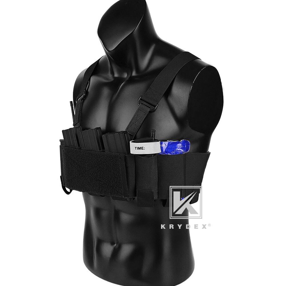 KRYDEX Concealed Carry Low-Vis 5.56 Ready Chest Rig Elastic Cummerbund Black