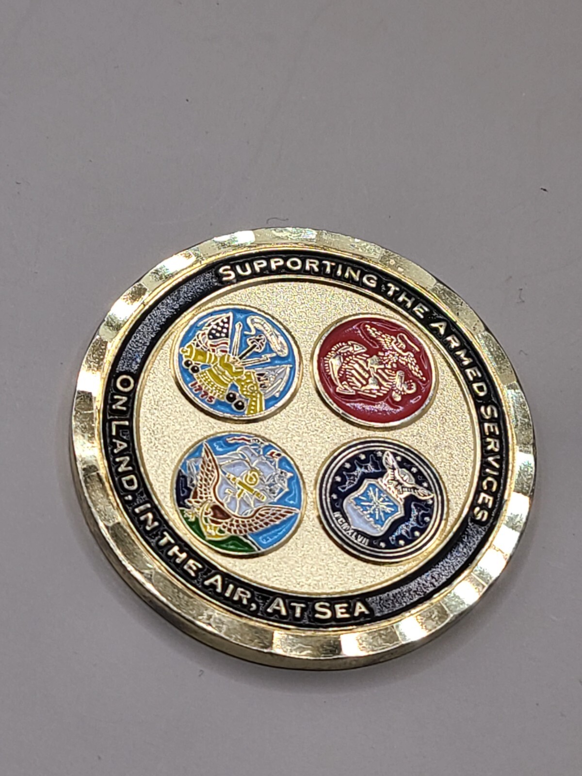 One Century Dedication & Excellence Supporting The Armed Services Challenge Coin