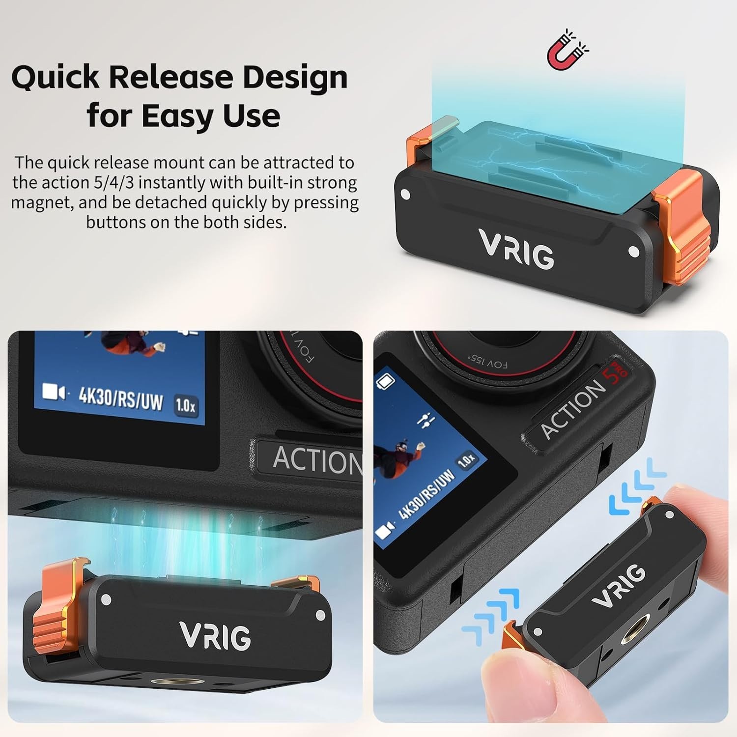 Versatile Quick-Release Tripod Adapter for DJI Osmo Action 3 & 360 Models