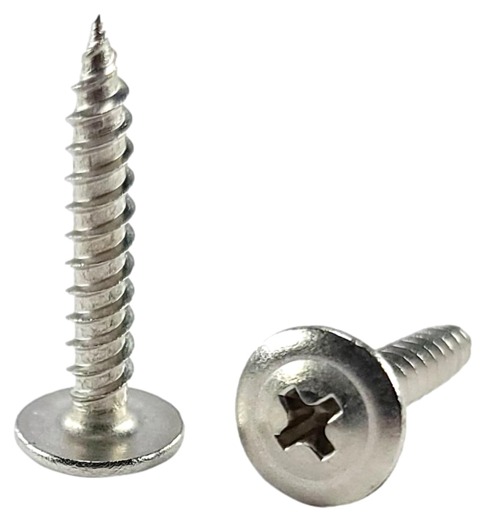 #8 x 1" 304 Stainless Steel Phillips Modified Truss Head Wood Screws, 100 Qty |