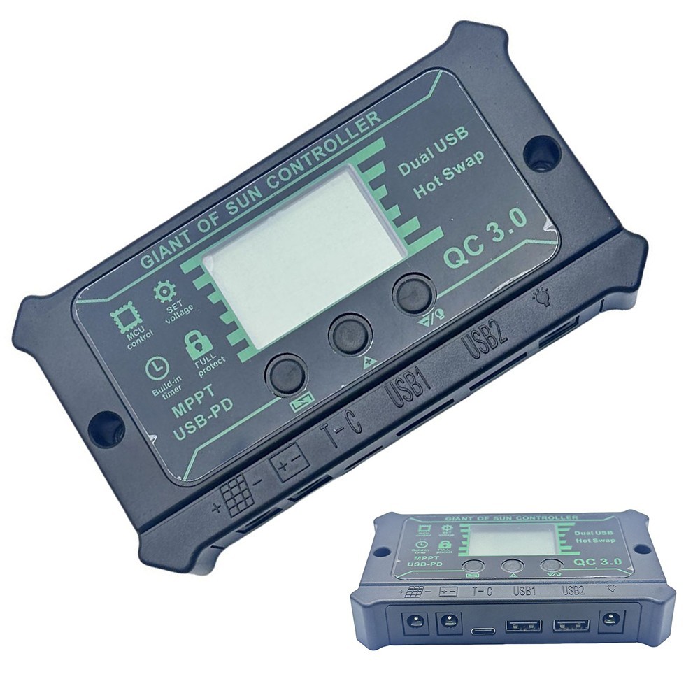 Efficient Charging Solar Charge Controller with Dual USB and LCD Display