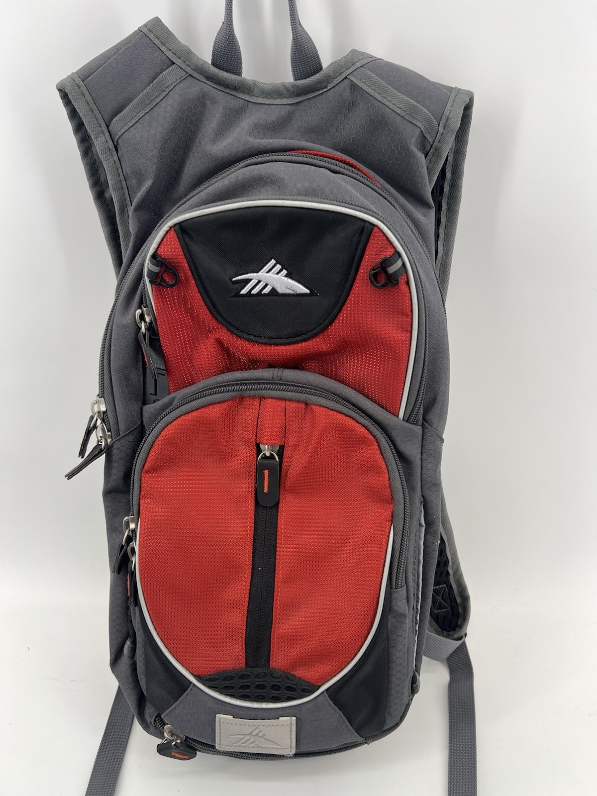 High Sierra Hydration Backpack Red Gray Hiking Cycling Walking No Bladder Clean