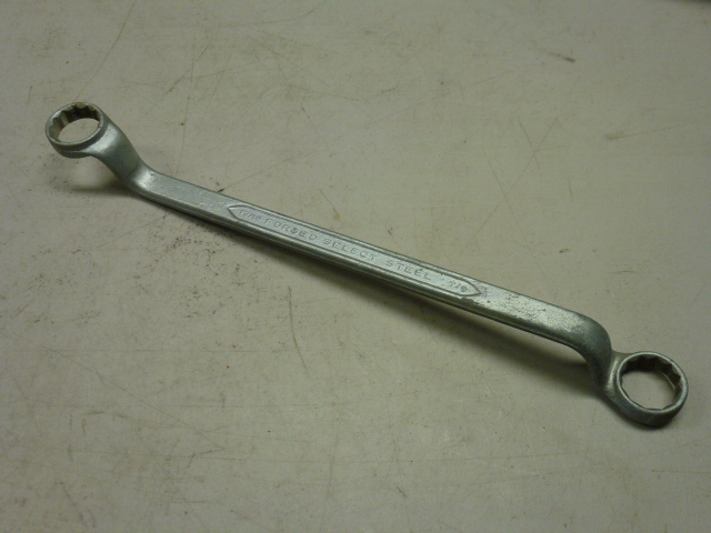 NOS! VINTAGE INDESTRO SUPER 13/16" X 7/8" OFFSET BOX END WRENCH, OXIDIZED, USA!