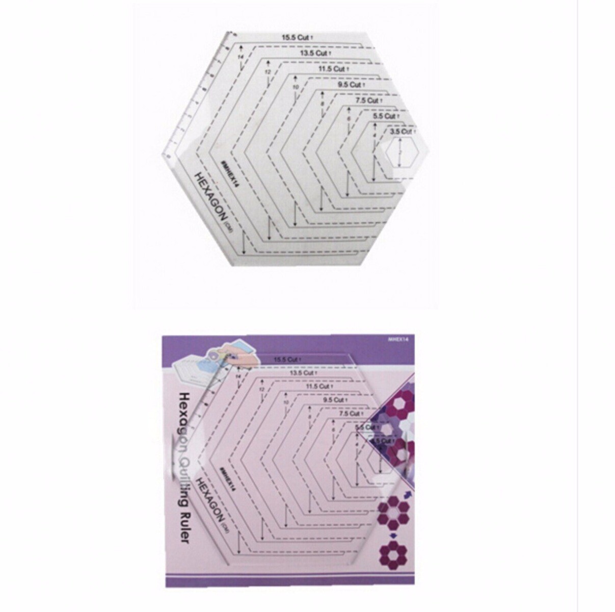 Hexagon Ruler, quilts with feet patchwork quilting ruler Hexagon polygon DIY