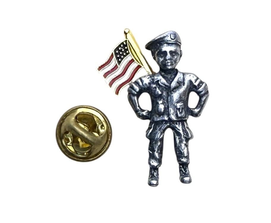Military Angel Lucky Charm Hat or Lapel Pin H001 F4D29T