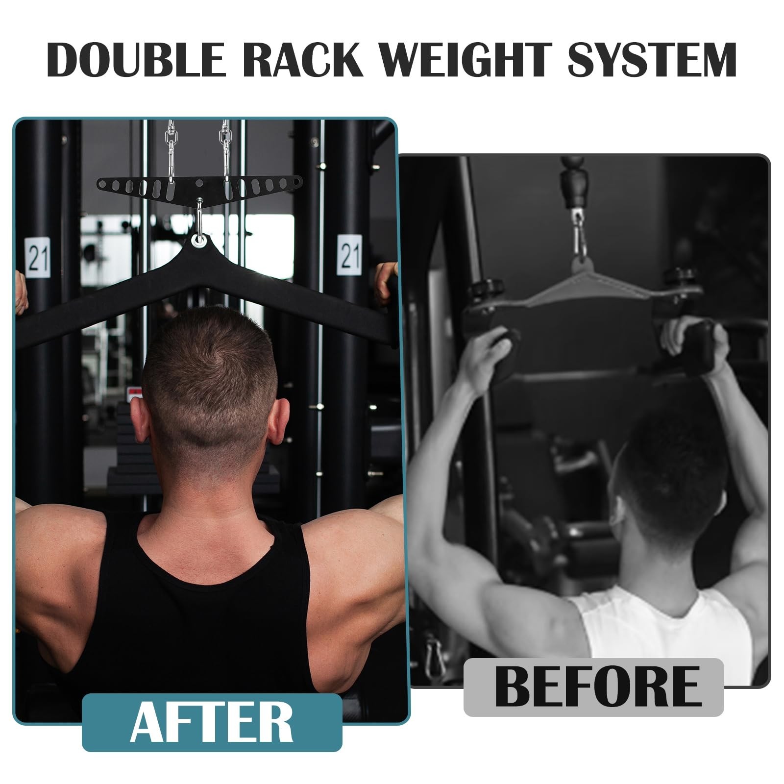 Multi-Grip LAT Pull Down Bar for Home Gym Fitness, Cable Machine Attachment, ...