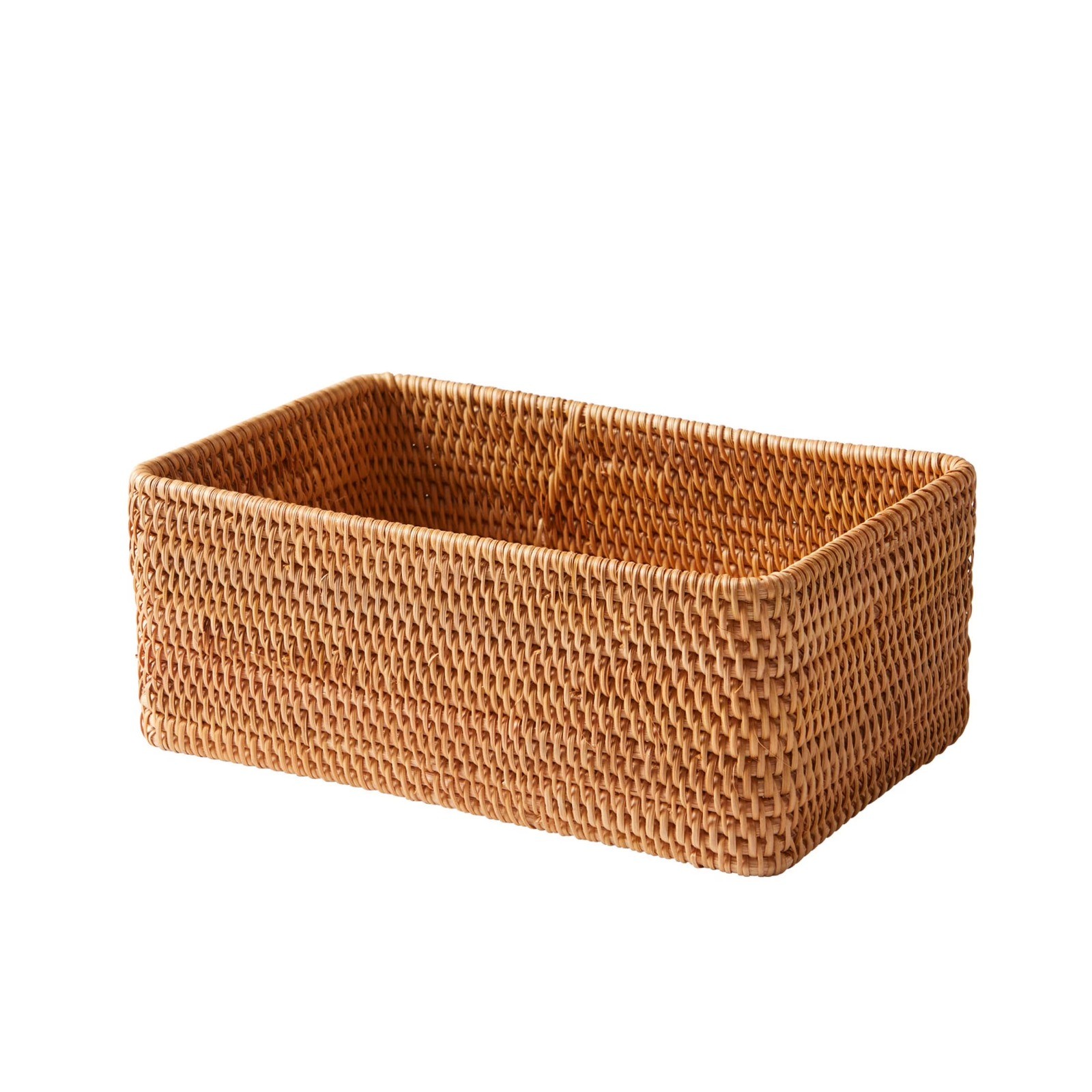 Brown Rattan Bathroom Toiletry Storage Organizer Basket