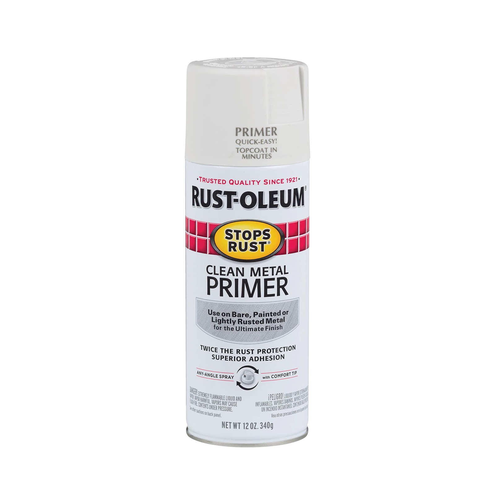 Rust Oleum Clean Metal Primer 12 Ounce Flat White Oil Based Spray Paint