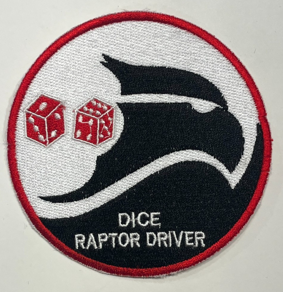 US AIR FORCE PATCH: 90th Fighter Squadron F-22 Swirl Dicemen Joint Base Elmendor